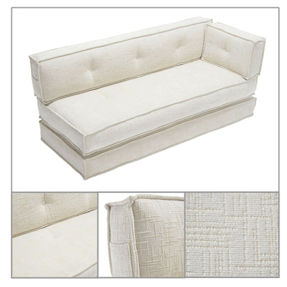 Divano senza struttura in stile moderno con tasche laterali portaoggetti e imbottitura in schiuma ad alta resilienza, tessuto ciniglia