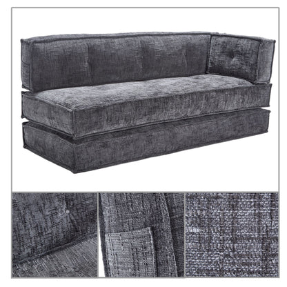 Divano senza struttura in stile moderno con tasche laterali portaoggetti e imbottitura in schiuma ad alta resilienza, tessuto ciniglia