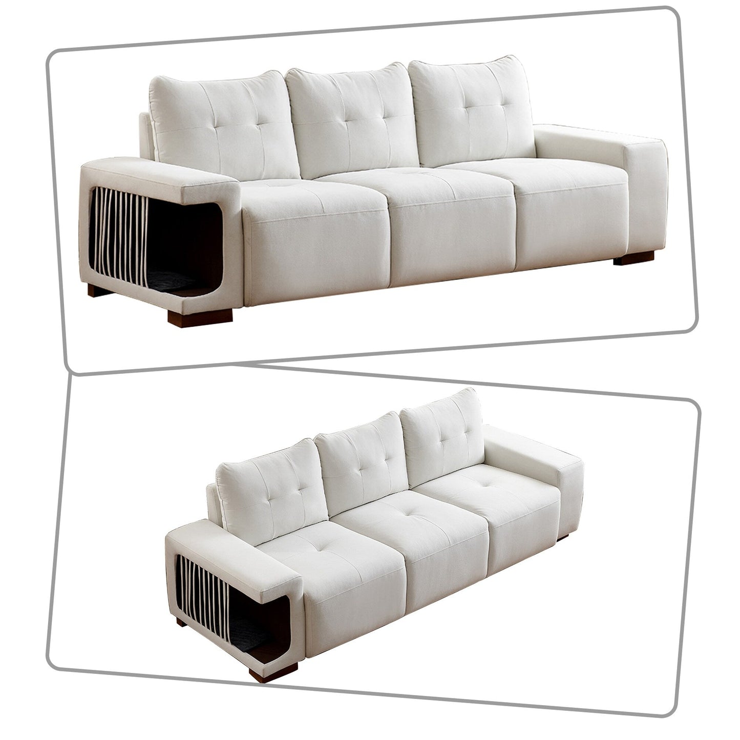 Divano moderno adatto agli animali domestici con cuccia e imbottitura in schiuma ad alta resilienza per soggiorno e hotel