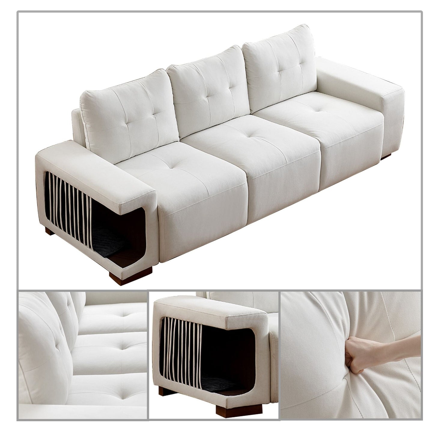 Divano moderno adatto agli animali domestici con cuccia e imbottitura in schiuma ad alta resilienza per soggiorno e hotel