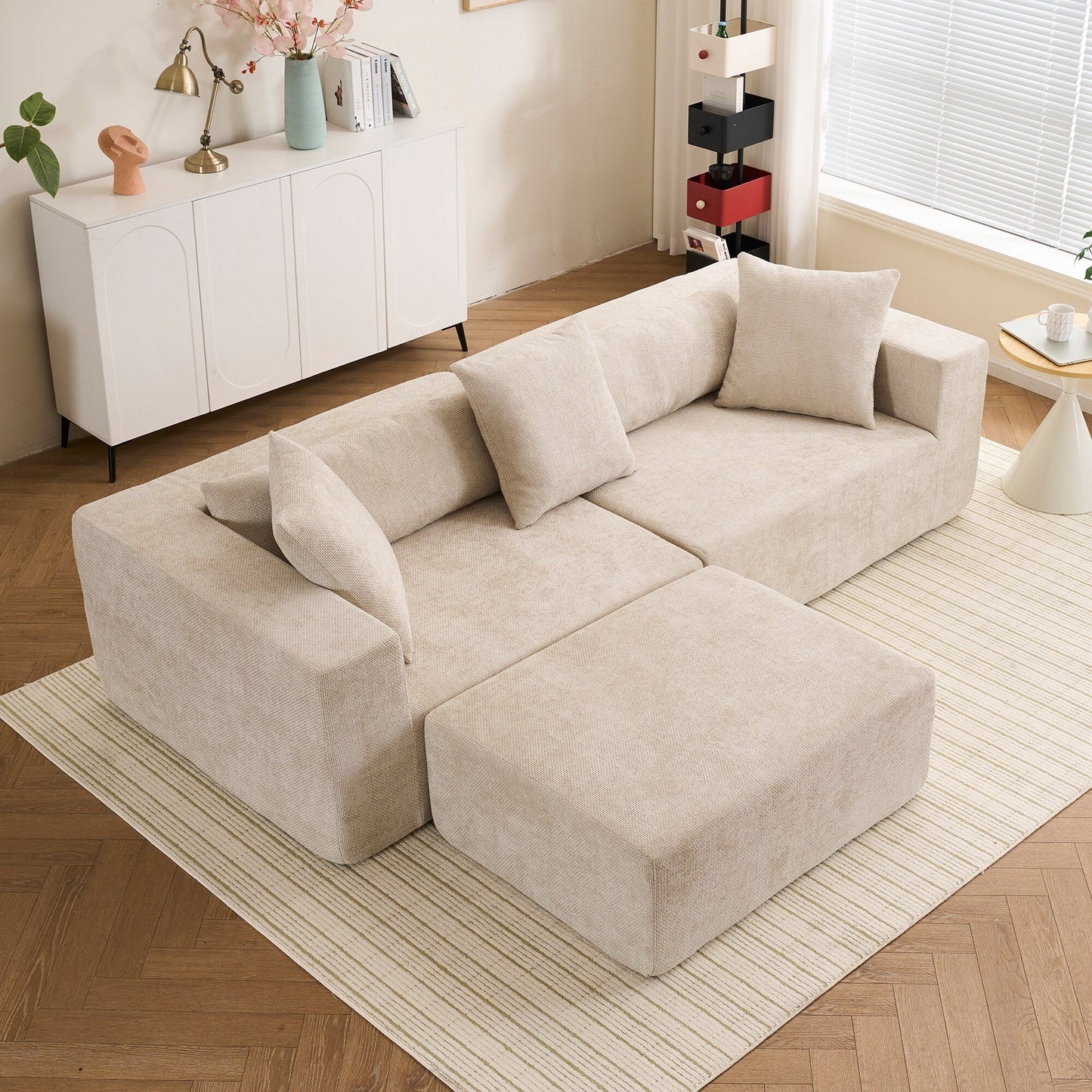 Divano componibile modulare a 3 posti Cloud con poltrona a L per soggiorno, camera da letto