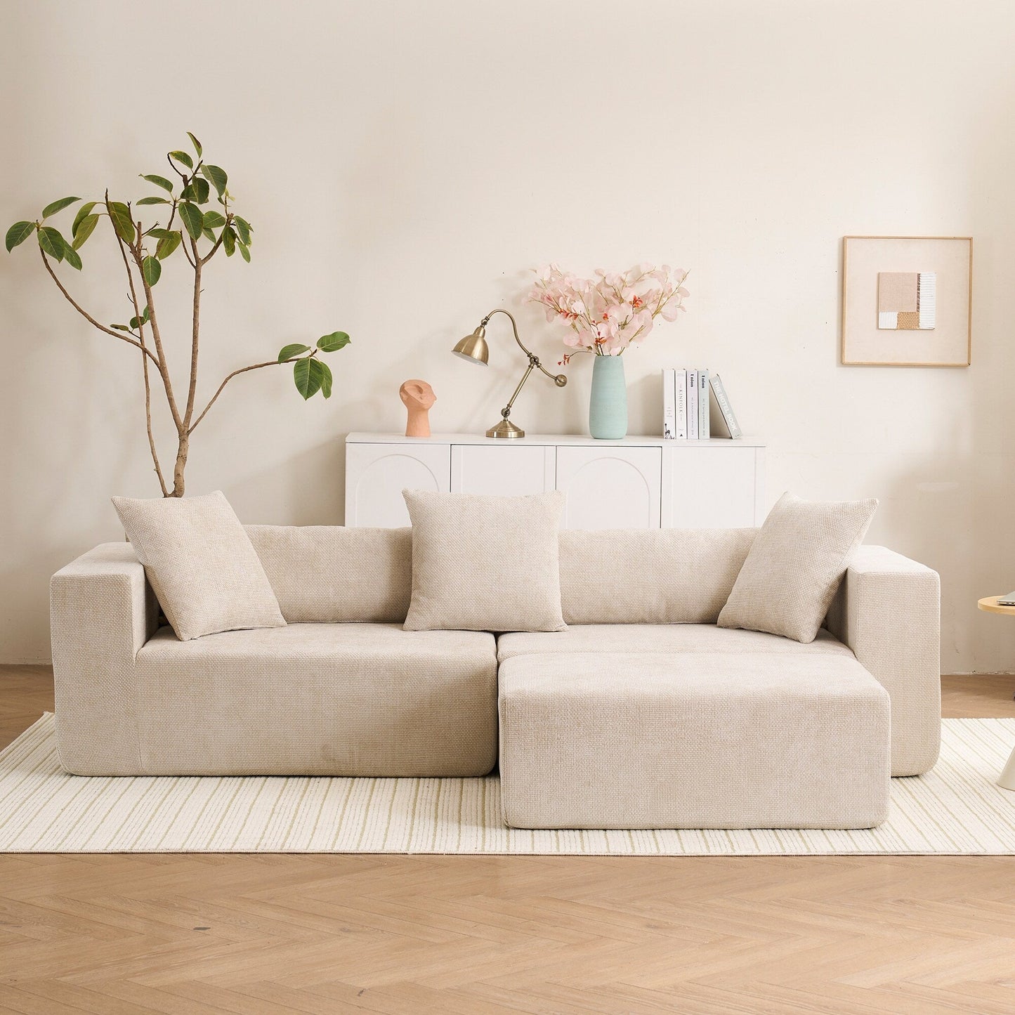 Divano componibile modulare a 3 posti Cloud con poltrona a L per soggiorno, camera da letto