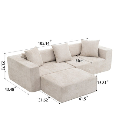 Divano componibile modulare a 3 posti Cloud con poltrona a L per soggiorno, camera da letto