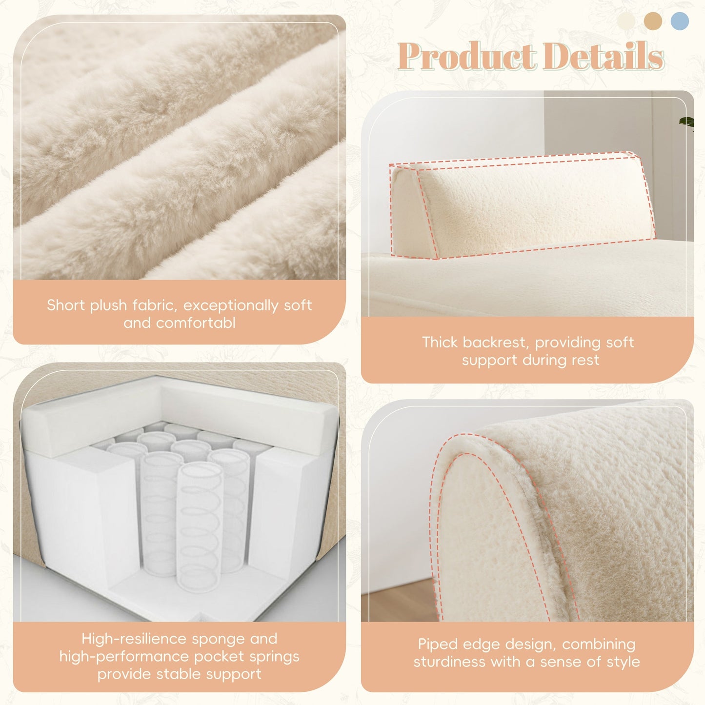 Divano letto modulare completamente compresso da 72 pollici con design senza cornice per soggiorno, non richiede montaggio