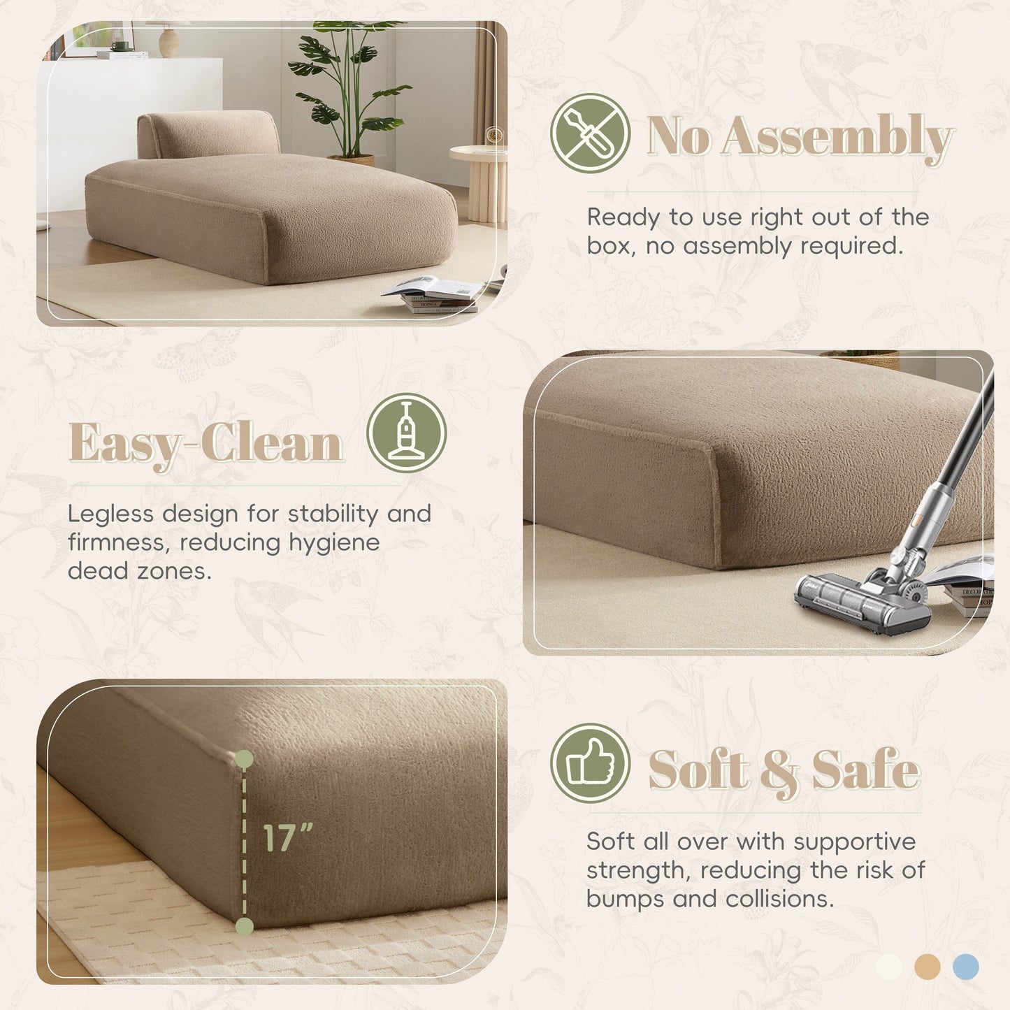 Divano letto modulare completamente compresso da 72 pollici con design senza cornice per soggiorno, non richiede montaggio