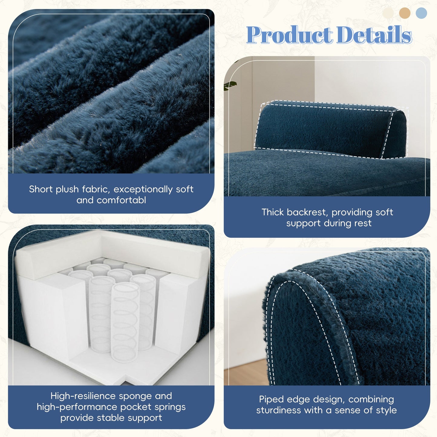 Divano letto modulare completamente compresso da 72 pollici con design senza cornice per soggiorno, non richiede montaggio