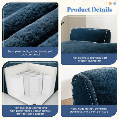 Divano letto modulare completamente compresso da 72 pollici con design senza cornice per soggiorno, non richiede montaggio