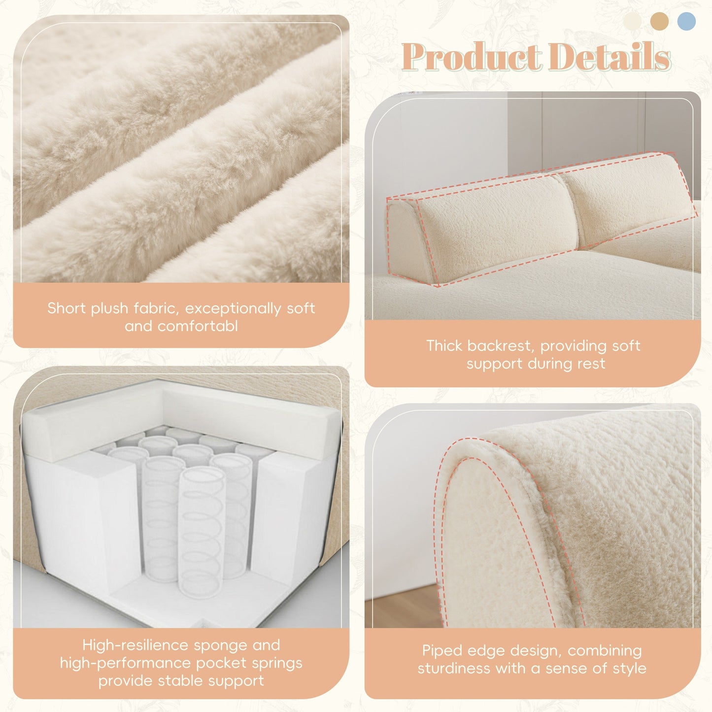 Divano letto modulare completamente compresso da 72 pollici con design senza cornice per soggiorno, non richiede montaggio