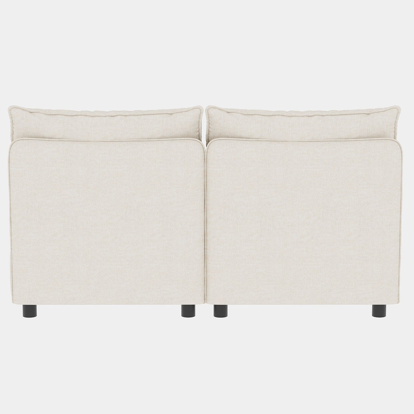 Divano componibile modulare in tessuto senza braccioli, con seduta trasformabile e spazio nascosto per il soggiorno