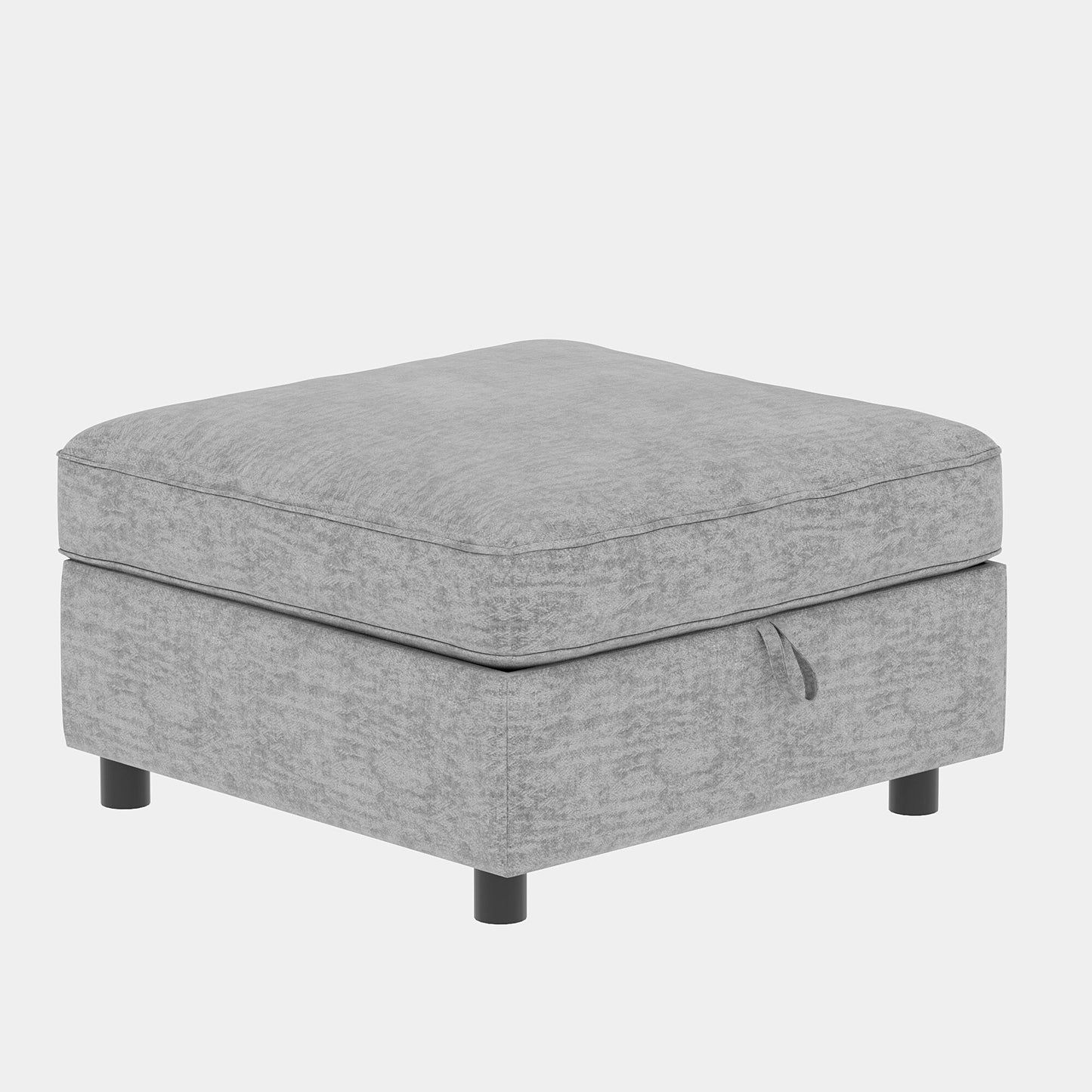 Divano componibile modulare in tessuto senza braccioli, con seduta trasformabile e spazio nascosto per il soggiorno