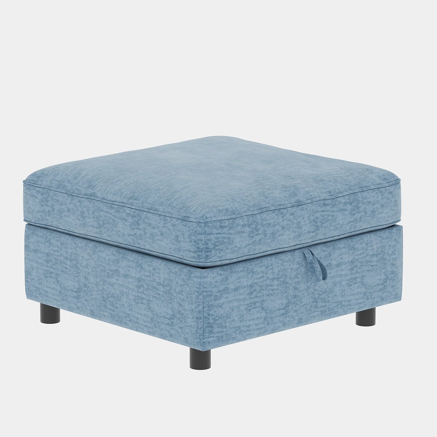 Divano componibile modulare in tessuto senza braccioli, con seduta trasformabile e spazio nascosto per il soggiorno