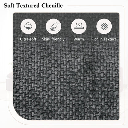 Divano componibile modulare Chenille Cloud con cuscini a doppio strato, contenitore laterale e cuscini coordinati per il soggiorno