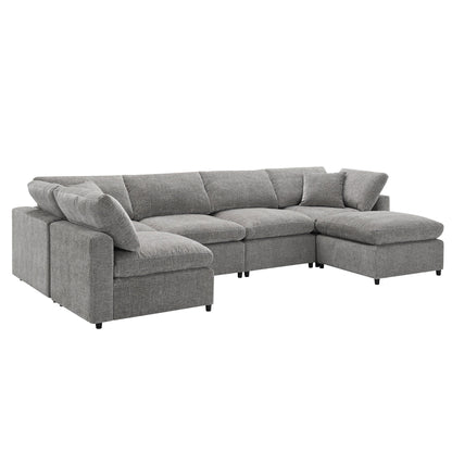 Divano letto modulare Cloud, set di divani componibili in ciniglia con pouf, combinazione libera, divano letto trasformabile a forma di U