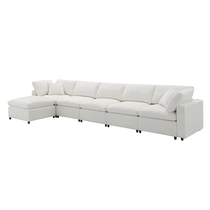 Divano letto modulare Cloud, set di divani componibili in ciniglia con pouf, combinazione libera, divano letto trasformabile a forma di U
