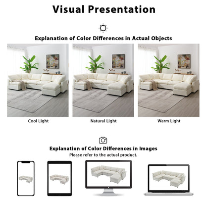 Divano letto modulare Cloud, set di divani componibili in ciniglia con pouf, combinazione libera, divano letto trasformabile a forma di U