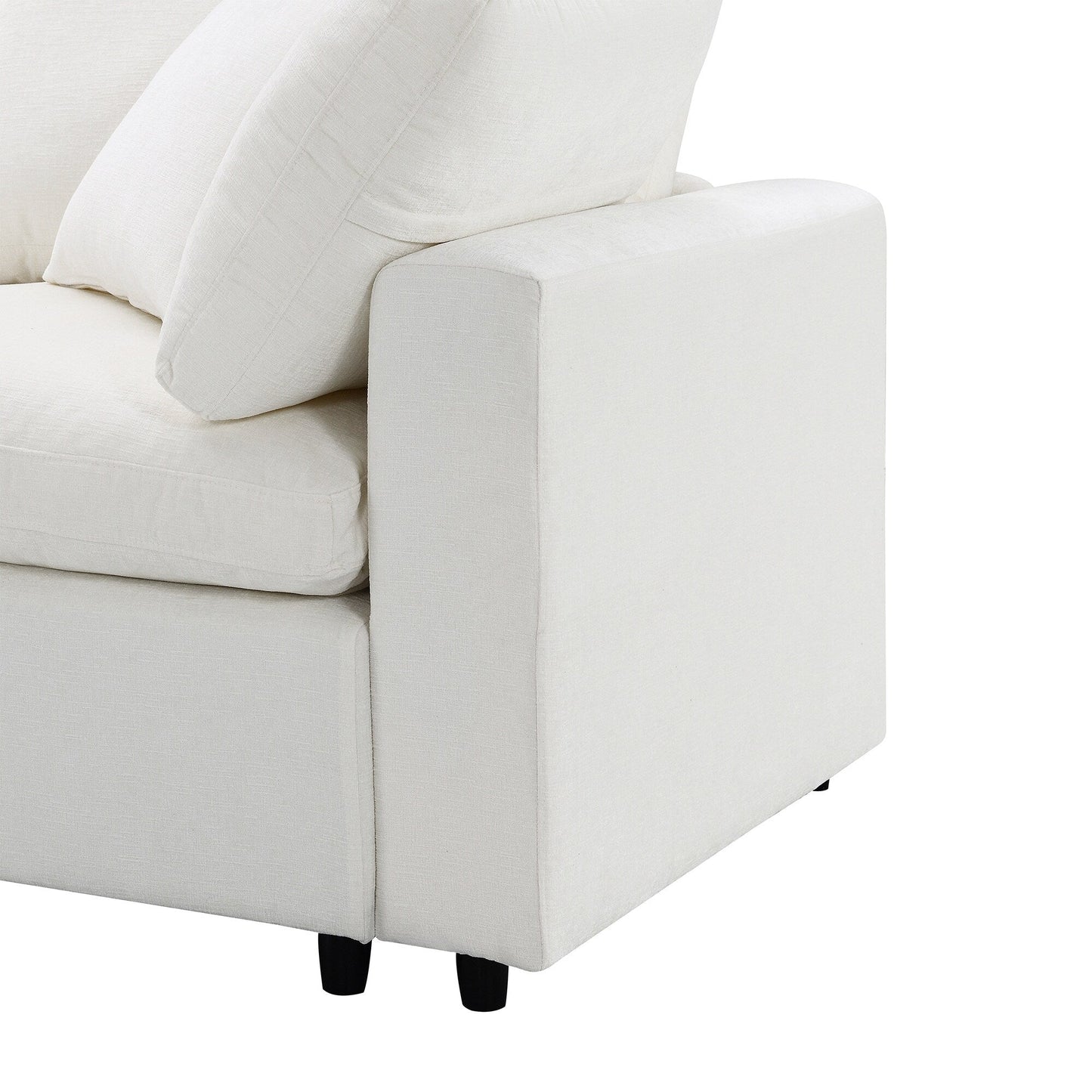 Divano letto modulare Cloud, set di divani componibili in ciniglia con pouf, combinazione libera, divano letto trasformabile a forma di U