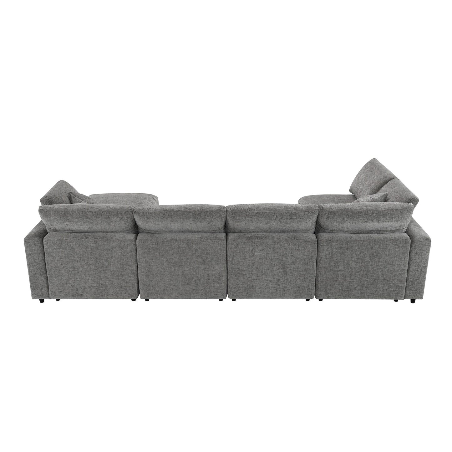 Divano letto modulare Cloud, set di divani componibili in ciniglia con pouf, combinazione libera, divano letto trasformabile a forma di U