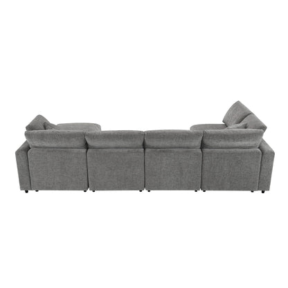 Divano letto modulare Cloud, set di divani componibili in ciniglia con pouf, combinazione libera, divano letto trasformabile a forma di U