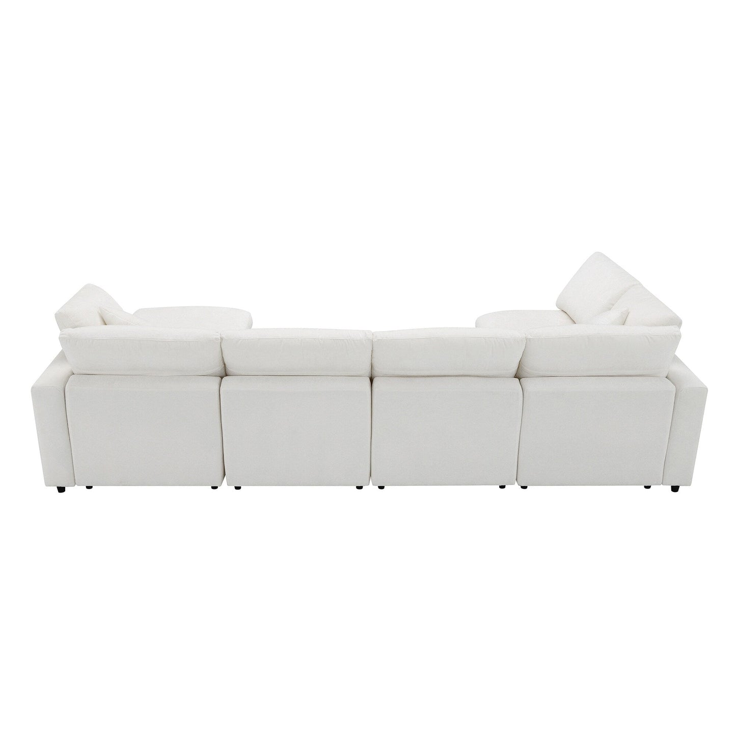 Divano letto modulare Cloud, set di divani componibili in ciniglia con pouf, combinazione libera, divano letto trasformabile a forma di U