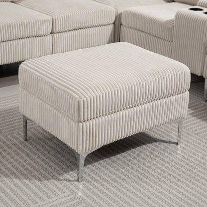 Divano componibile modulare in velluto a coste, divano trasformabile a 6 posti con porte USB, pouf contenitore e portabicchieri per soggiorno