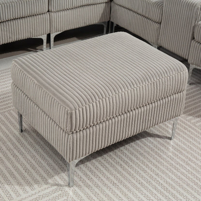 Divano componibile modulare in velluto a coste, divano trasformabile a 6 posti con porte USB, pouf contenitore e portabicchieri per soggiorno