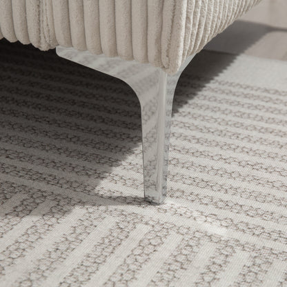 Divano componibile modulare in velluto a coste, divano trasformabile a 6 posti con porte USB, pouf contenitore e portabicchieri per soggiorno