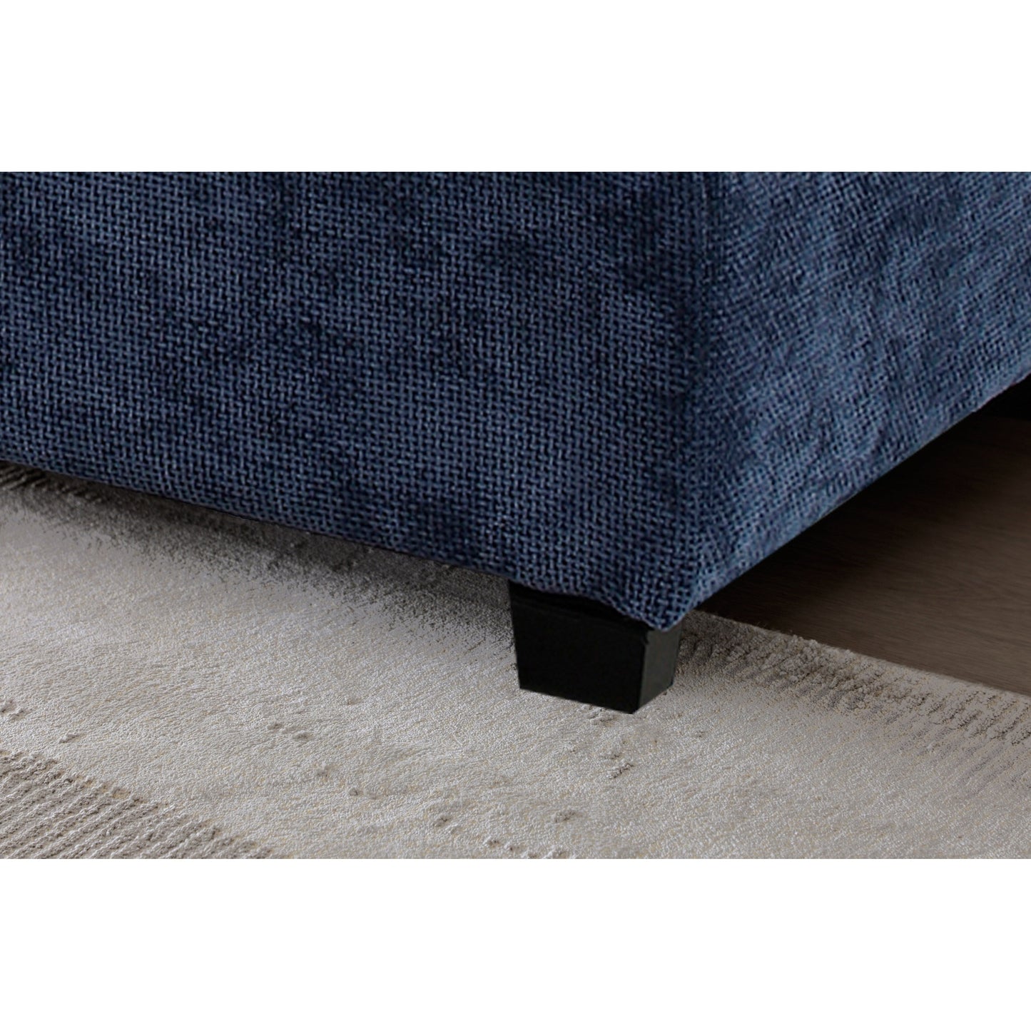 Divano componibile modulare a L in lino con pouf reversibile, morbidi cuscini in piuma d'anatra, perfetto per soggiorno o ufficio