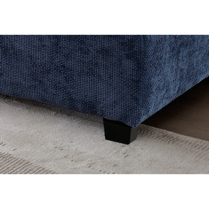 Divano componibile modulare a L in lino con pouf reversibile, morbidi cuscini in piuma d'anatra, perfetto per soggiorno o ufficio