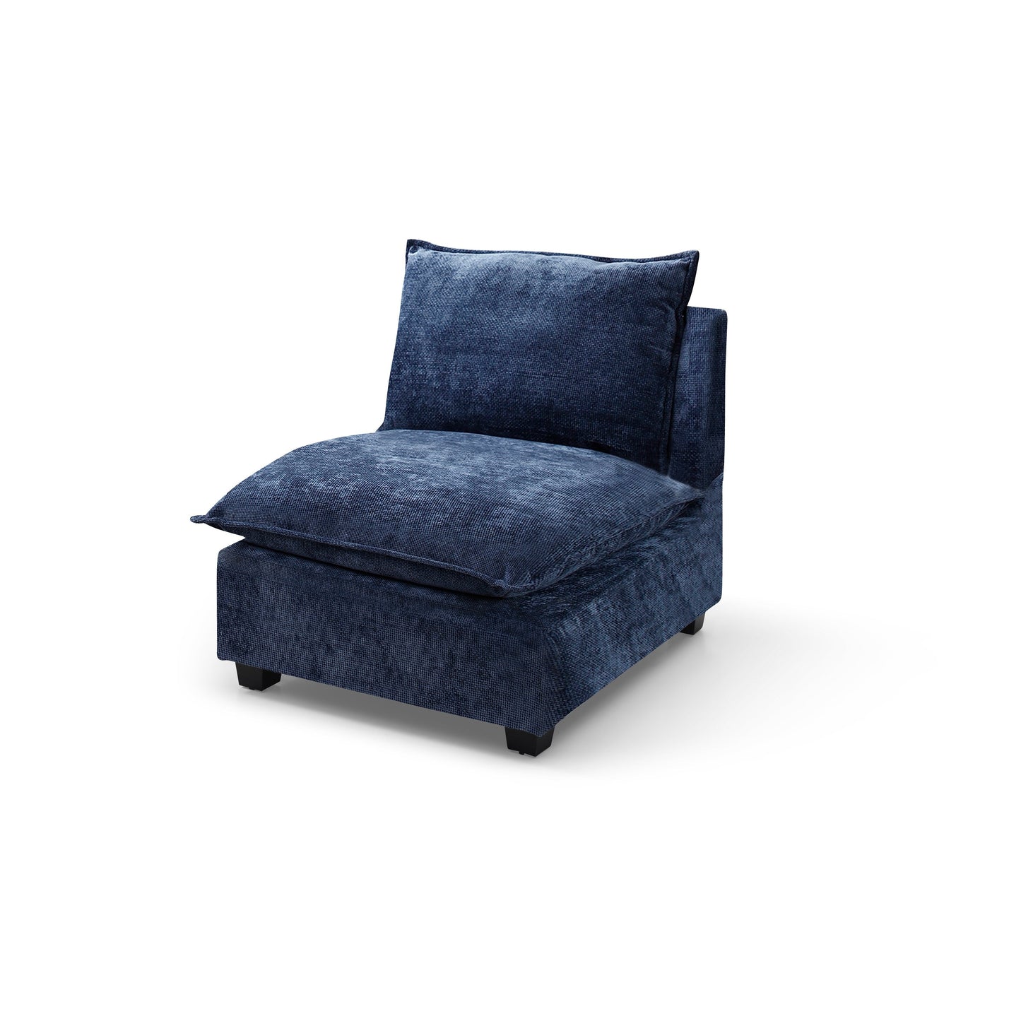 Divano componibile modulare a L in lino con pouf reversibile, morbidi cuscini in piuma d'anatra, perfetto per soggiorno o ufficio