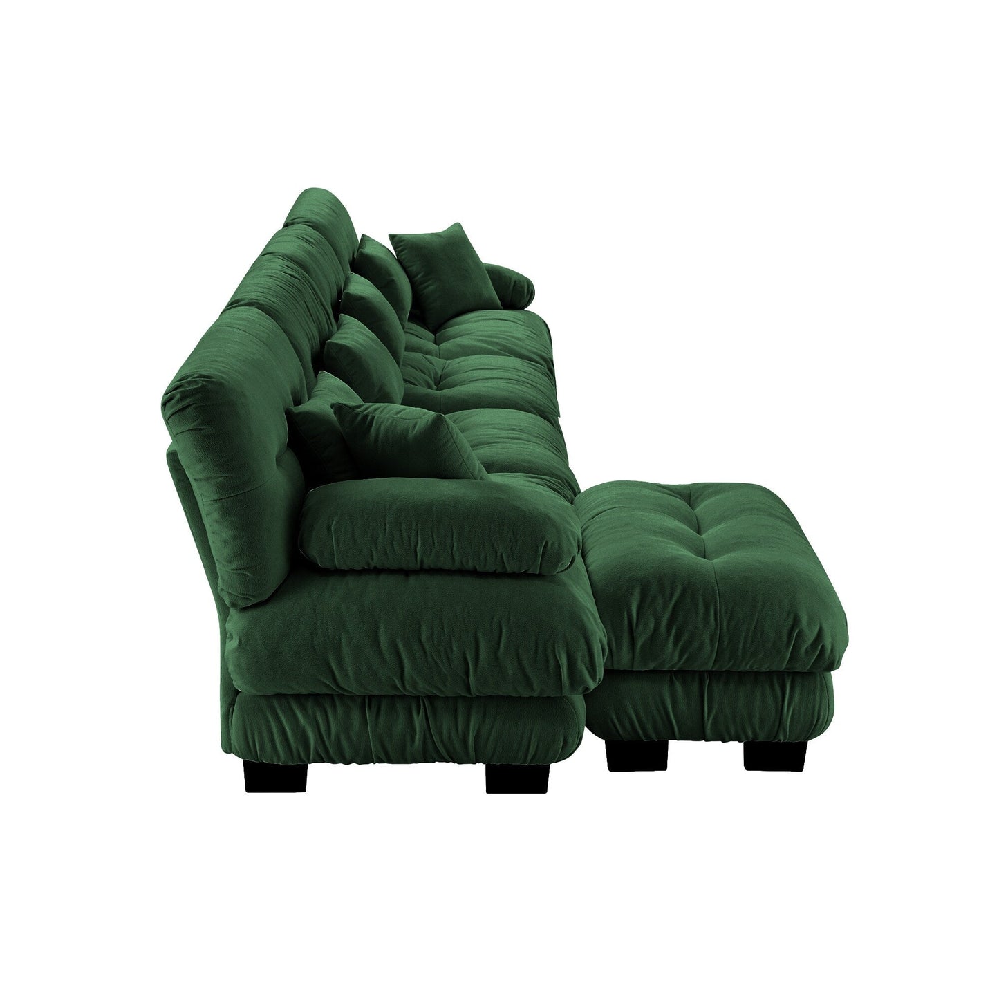 Divano componibile modulare a 4 posti a forma di L, divano Cloud con pouf trasformabili, combinazione libera per soggiorno