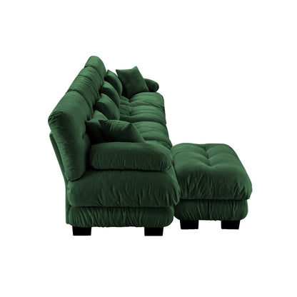 Divano componibile modulare a 4 posti a forma di L, divano Cloud con pouf trasformabili, combinazione libera per soggiorno