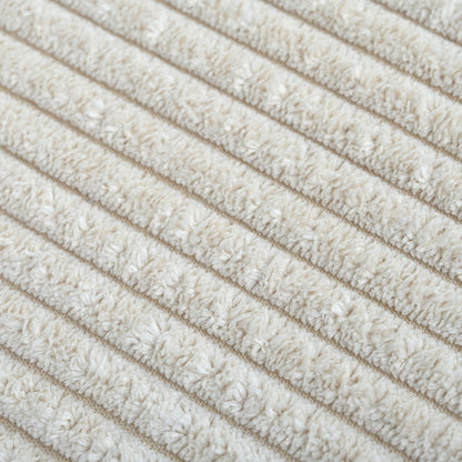 Divano componibile modulare a 6 posti in velluto a coste a forma di L con pouf e gambe in legno per soggiorno e ufficio