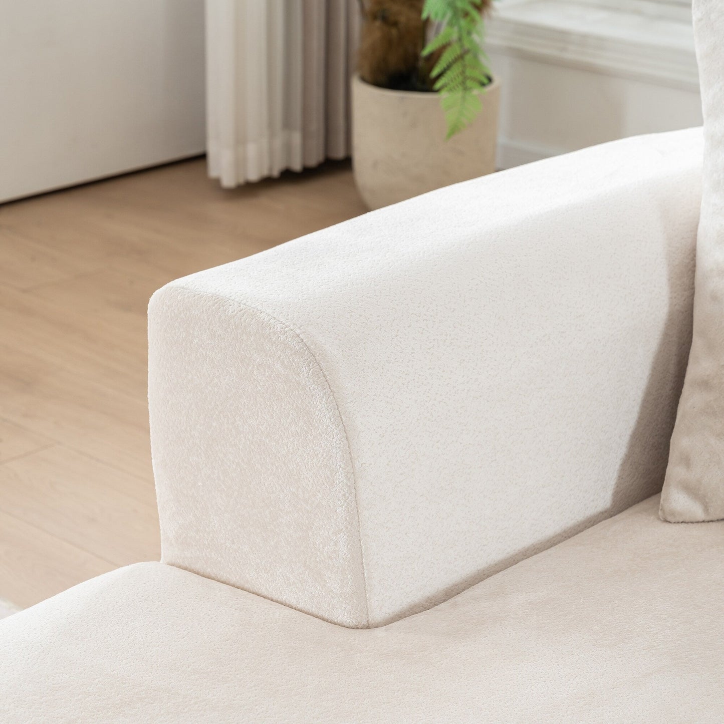 Divano letto componibile modulare a L con chaise longue e seduta profonda per soggiorno e ufficio