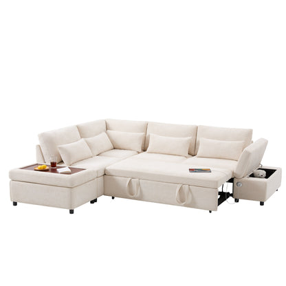 Divano letto componibile modulare estraibile con bracciolo di ricarica regolabile e pouf contenitore per soggiorno e appartamento