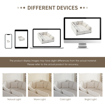 Divano letto componibile modulare, set divano in ciniglia con cuscini, combinazione libera, divano trasformabile