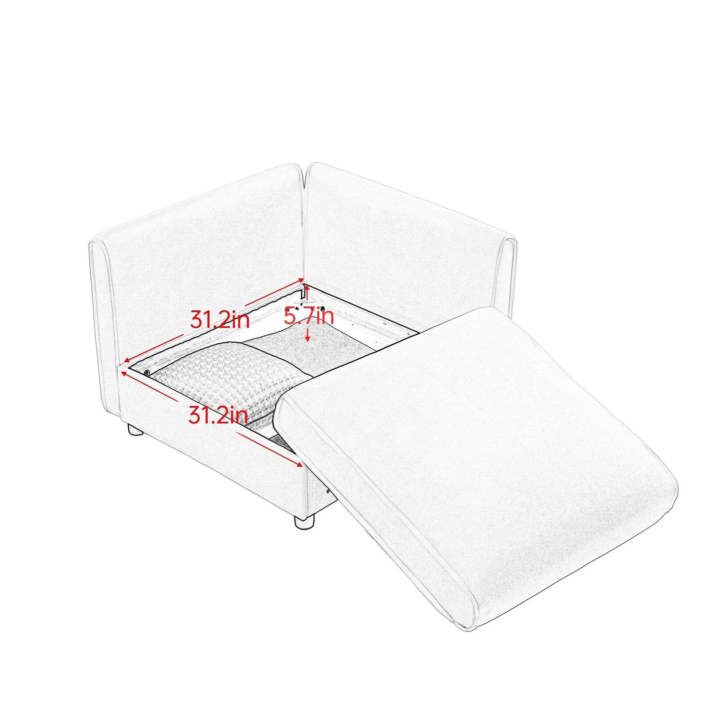 Divano componibile modulare con contenitore, schienale cilindrico e braccioli, seduta profonda e confortevole, divano a L a 4 posti