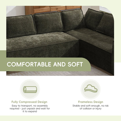 Divano componibile modulare, set di divani in ciniglia antipiega a 6 posti, combinazione libera di 2 pezzi, set di divani moderni a forma di L