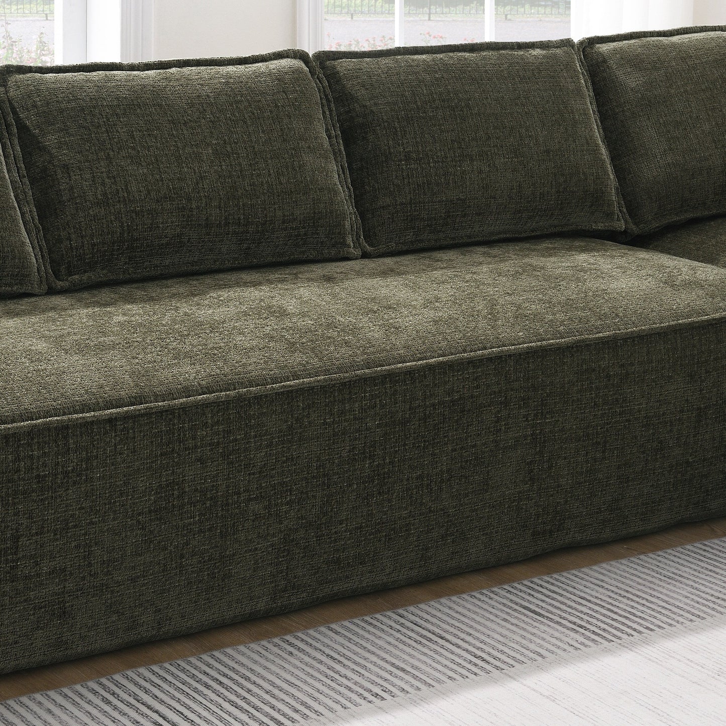 Divano componibile modulare, set di divani in ciniglia antipiega a 6 posti, combinazione libera di 2 pezzi, set di divani moderni a forma di L