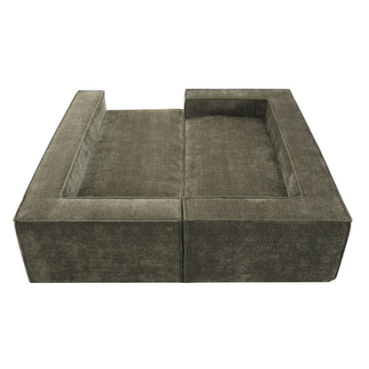 Divano componibile modulare, set di divani in ciniglia antipiega a 6 posti, combinazione libera di 2 pezzi, set di divani moderni a forma di L