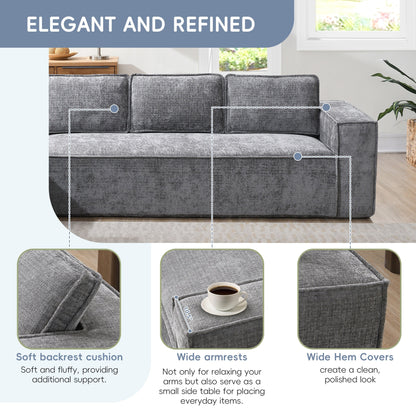 Divano componibile modulare, set di divani in ciniglia antipiega a 6 posti, combinazione libera di 2 pezzi, set di divani moderni a forma di L