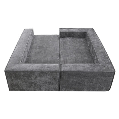 Divano componibile modulare, set di divani in ciniglia antipiega a 6 posti, combinazione libera di 2 pezzi, set di divani moderni a forma di L