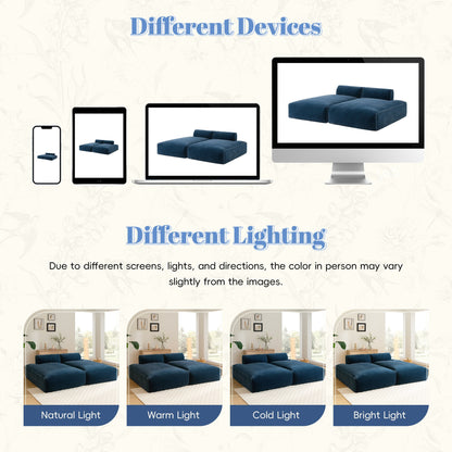 Divano componibile modulare, completamente compresso, spazioso divano letto imbottito in schiuma per soggiorno, design adatto agli anziani