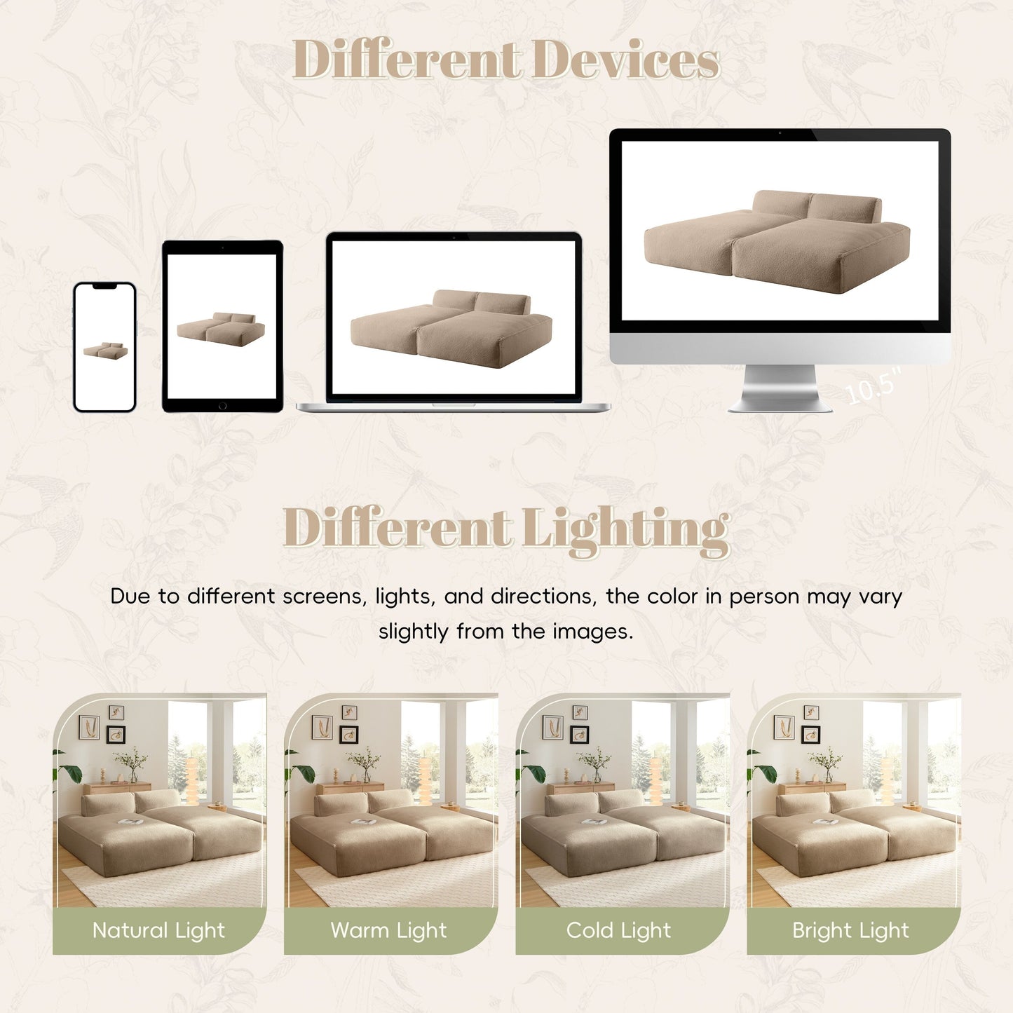 Divano componibile modulare, completamente compresso, spazioso divano letto imbottito in schiuma per soggiorno, design adatto agli anziani