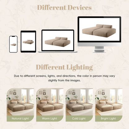 Divano componibile modulare, completamente compresso, spazioso divano letto imbottito in schiuma per soggiorno, design adatto agli anziani