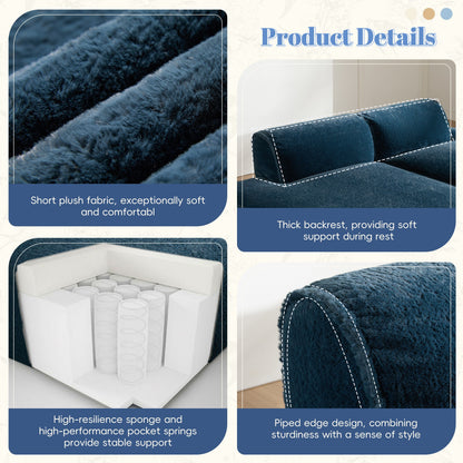 Divano componibile modulare, completamente compresso, spazioso divano letto imbottito in schiuma per soggiorno, design adatto agli anziani