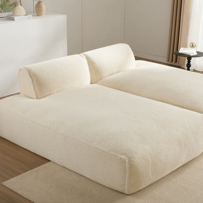 Divano componibile modulare, completamente compresso, spazioso divano letto imbottito in schiuma per soggiorno, design adatto agli anziani