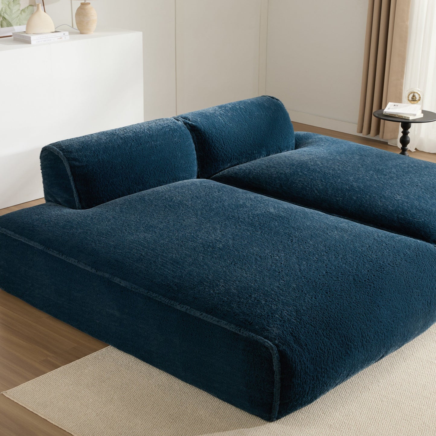 Divano componibile modulare, completamente compresso, spazioso divano letto imbottito in schiuma per soggiorno, design adatto agli anziani