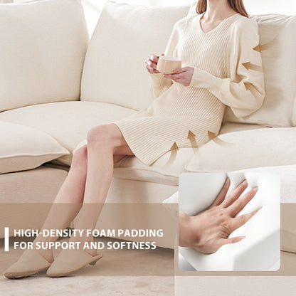 Divano modulare, set di divani componibili in ciniglia a 4 posti con 2 cuscini inclusi, liberamente combinabili