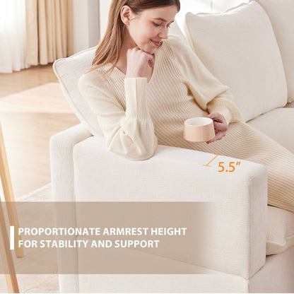 Divano modulare, set di divani componibili in ciniglia a 4 posti con 2 cuscini inclusi, liberamente combinabili