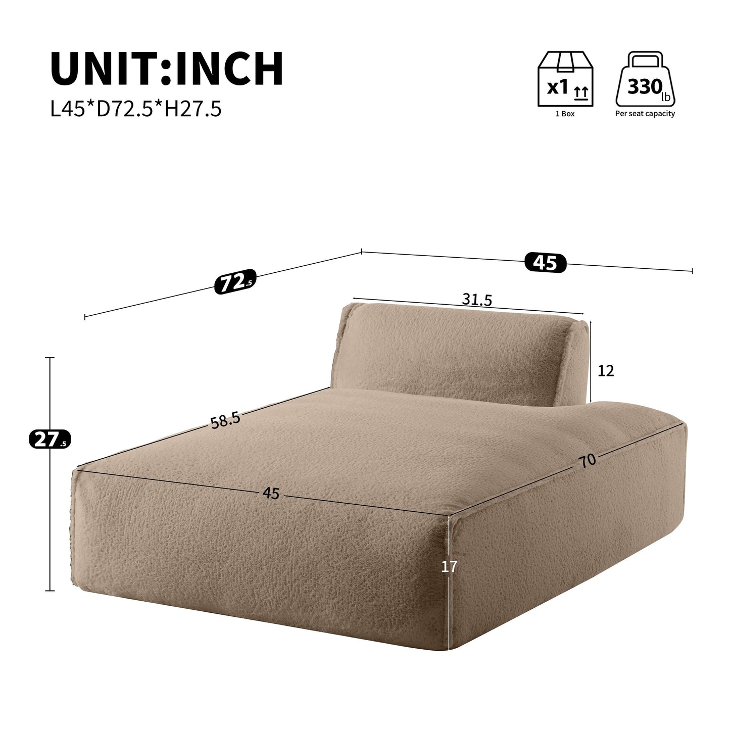 Divano modulare, completamente compresso, spazioso divano letto imbottito in schiuma per soggiorno, design adatto ad anziani/bambini